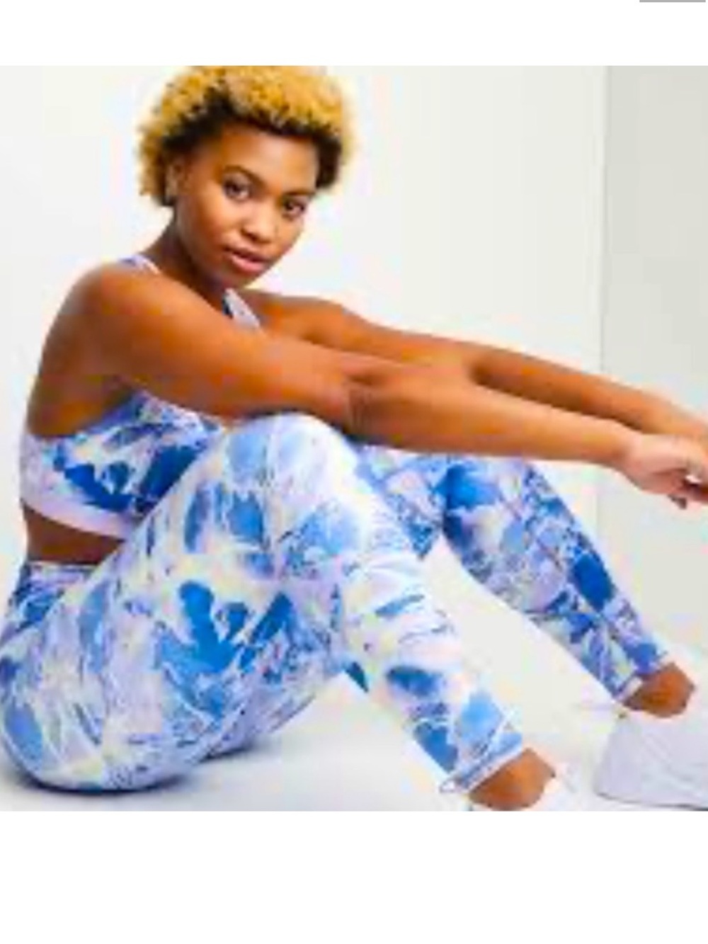 NWT Champion Soft Touch Eco Moisture-Wicking, 7/8 Leggings, Blue Marble